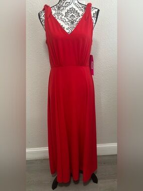 Betsey Johnson Women’s Crepe Georgette Midi Dress Red Size 8 NEW